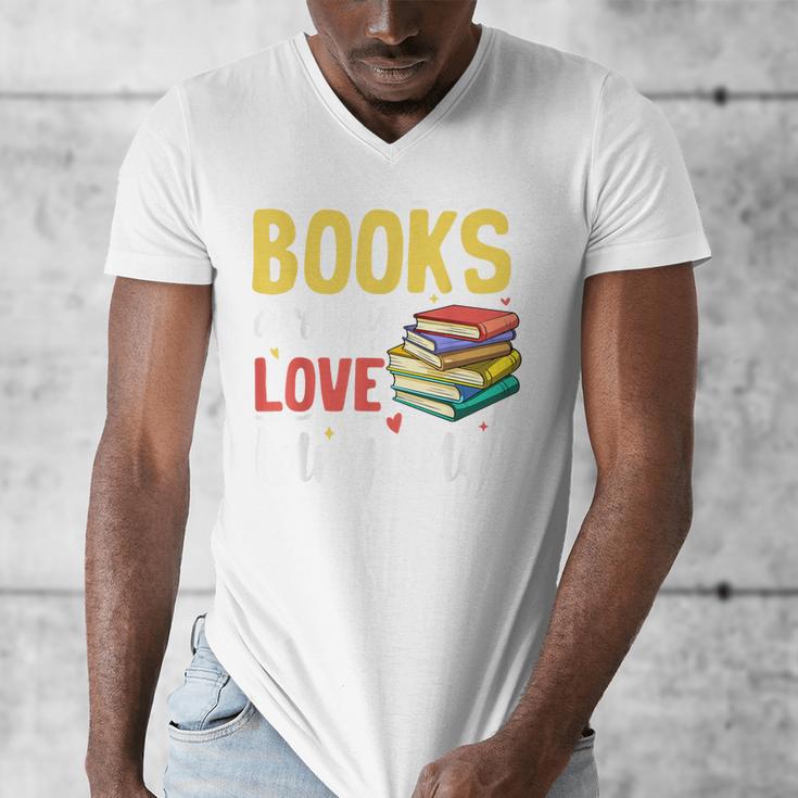 Books Are My Love Language Stack Men's V-Neck T-Shirt