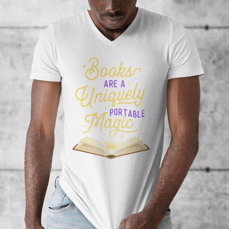 Books Are A Uniquely Portable Magic Reading Bookworm Men's V-Neck T-Shirt