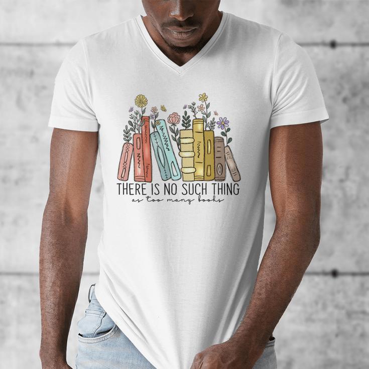 Books Wildflowers There Is No Such Thing As Too Many Books Men's V-Neck T-Shirt