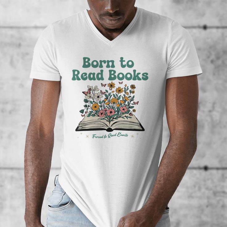 Born To Read Books Forced To Read Emails Book Lover Men's V-Neck T-Shirt Born To Read Books Forced To Read Emails Book Lover Men's V-Neck T-Shirt