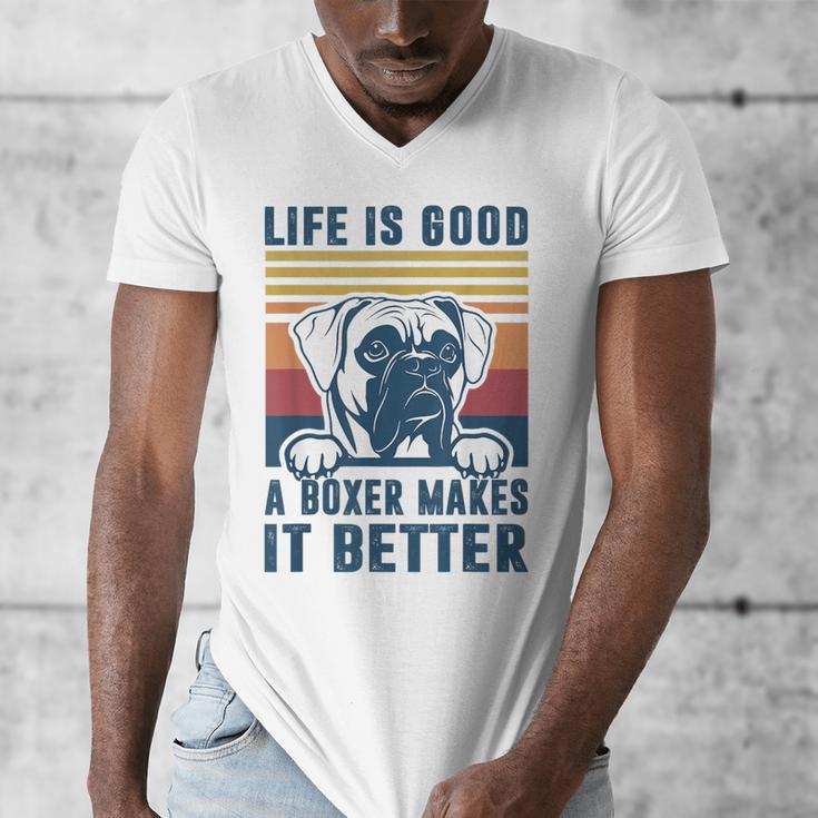 Boxer Dog For Men Women Boxer Dog Dad Mom Small Men's V-Neck T-Shirt
