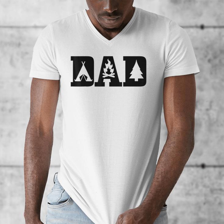 Camping Dad Father's Day Outdoor Bushcraft Camper Men's V-Neck T-Shirt