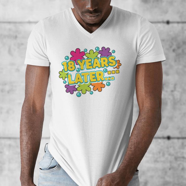 Cartoons Retro 18 Years Later Groovy Pop Art Nostalgia Premium Tri-Blend Men's V-Neck T-Shirt