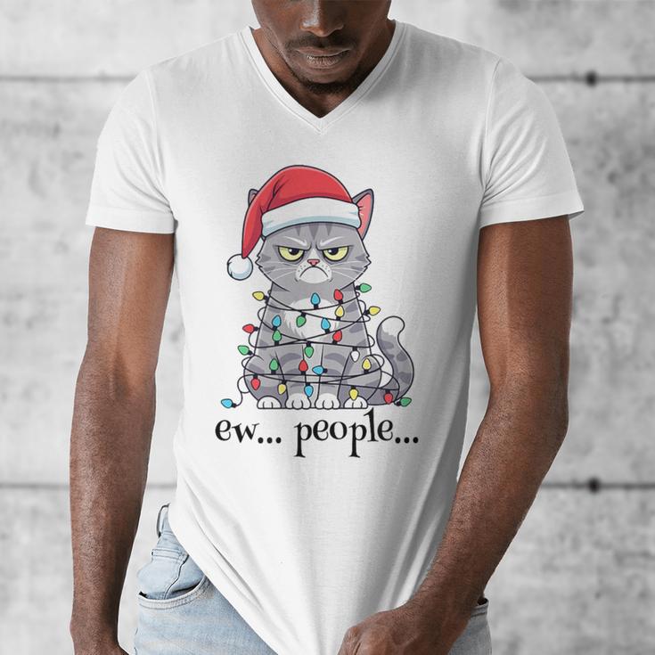 Cat Ew People Adult Humor Introvert Anti-Social Men's V-Neck T-Shirt