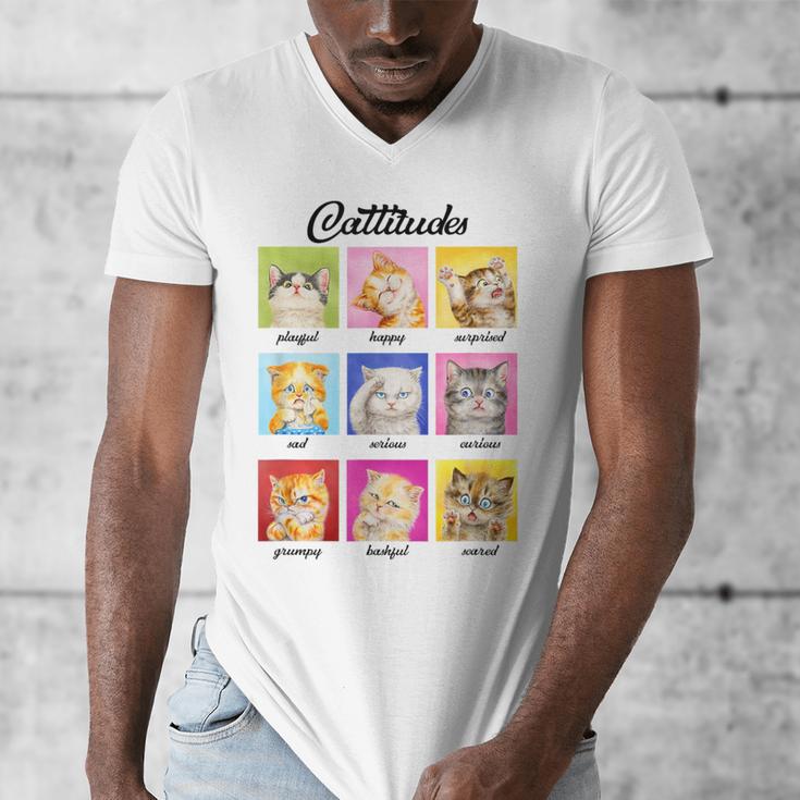Cat Lover Cat Mom Cat Dad Crazy Cat Lady Cattitudes Men's V-Neck T-Shirt Cat Lover Cat Mom Cat Dad Crazy Cat Lady Cattitudes Men's V-Neck T-Shirt