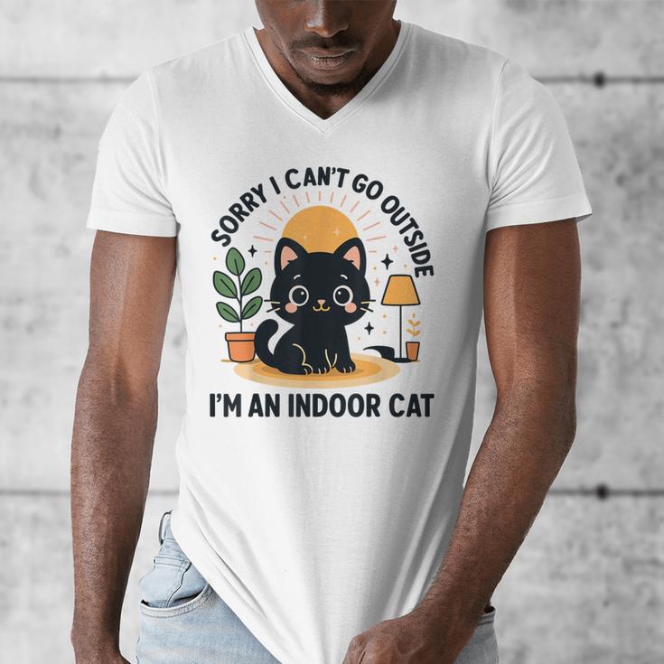 Cat Shirt Introvert Sorry I Can’t Go I’m An Indoor Cat Men's V-Neck T-Shirt