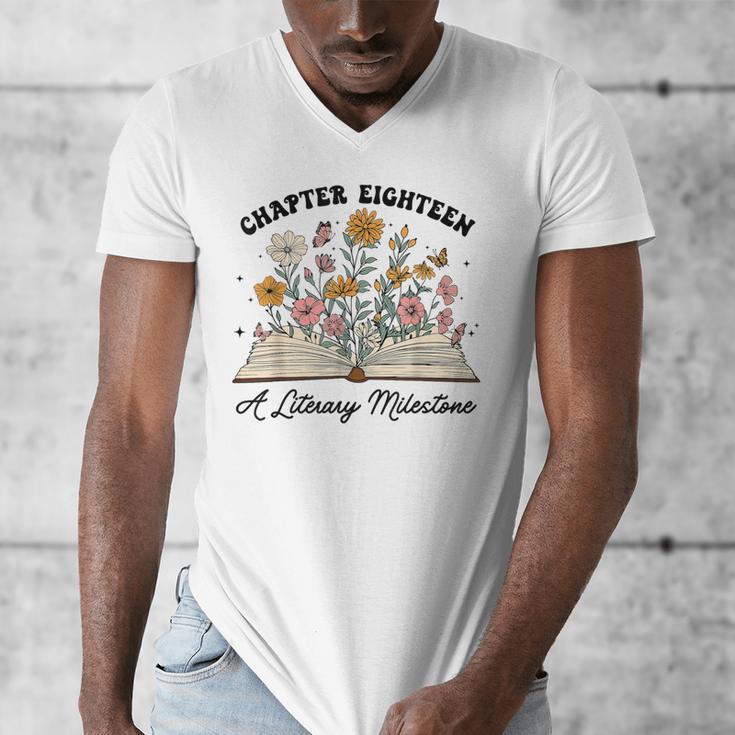 Chapter 18 A Literary Milestone 18th Birthday Book Lovers Men's V-Neck T-Shirt Chapter 18 A Literary Milestone 18th Birthday Book Lovers Men's V-Neck T-Shirt