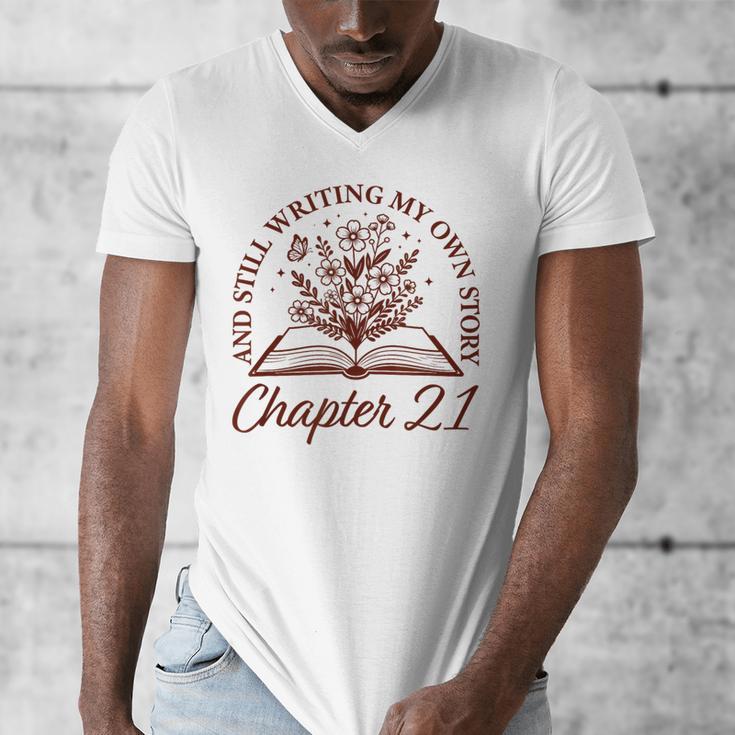 Chapter 21 Book Readers Flower Lovers 21st Birthday Girls Men's V-Neck T-Shirt