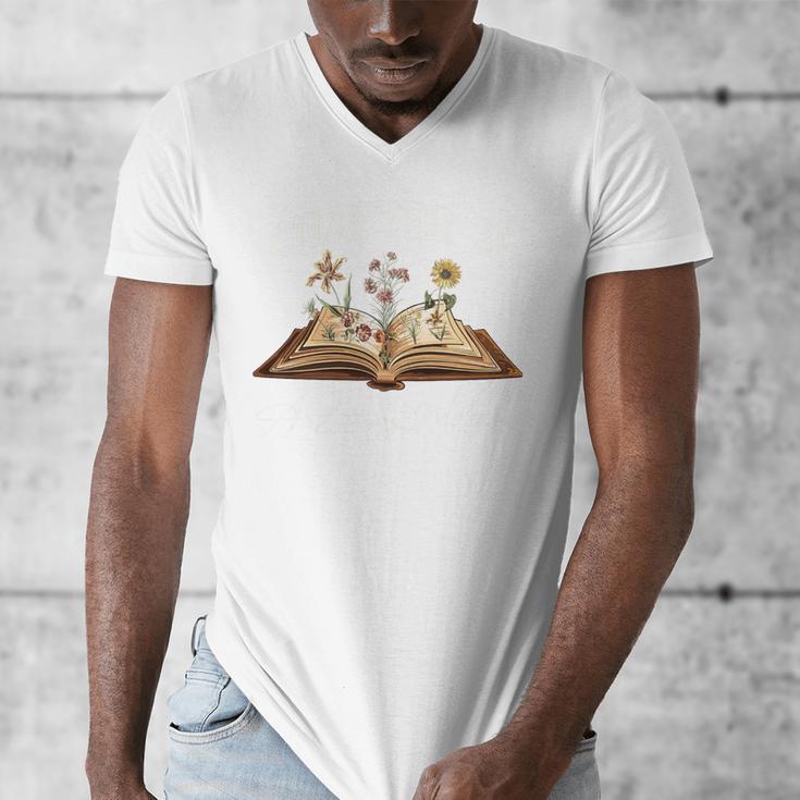 Chapter 21 Years Old 21st Birthday Wildflower Book Lover Premium Tri-Blend Men's V-Neck T-Shirt
