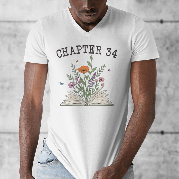 Chapter 34 Book Lovers & Readers 34th Birthday Wildflowers Premium Tri-Blend Men's V-Neck T-Shirt Chapter 34 Book Lovers & Readers 34th Birthday Wildflowers Premium Tri-Blend Men's V-Neck T-Shirt