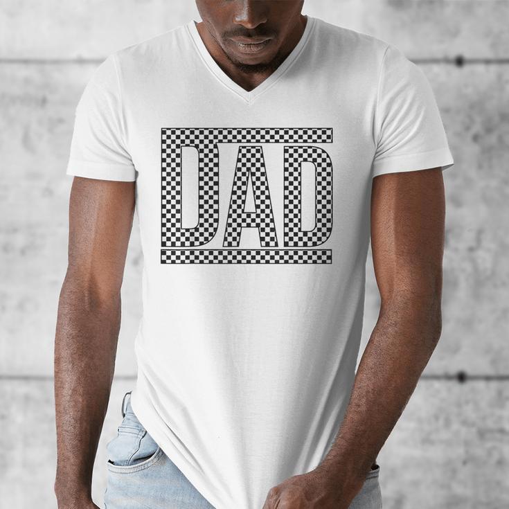 Checkered Dad Father's Day For Dad Family Men's V-Neck T-Shirt