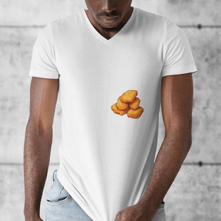 Chicken Nugget Saying Introvert Nuggie Foodie Food Men's V-Neck T-Shirt