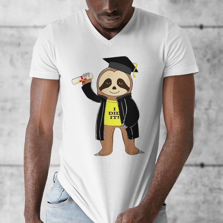 Class Of 2022 Sloth Graduation Masters College High School Men's V-Neck T-Shirt