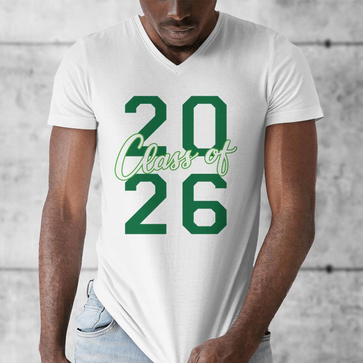 Class Of 2026 Graduation Varsity Green And On The Back Men's V-Neck T-Shirt