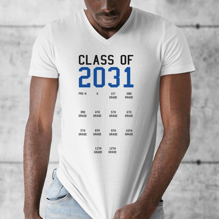 Class Of 2031 Graduation T-Shirt With Space For Handprints Men's V-Neck T-Shirt