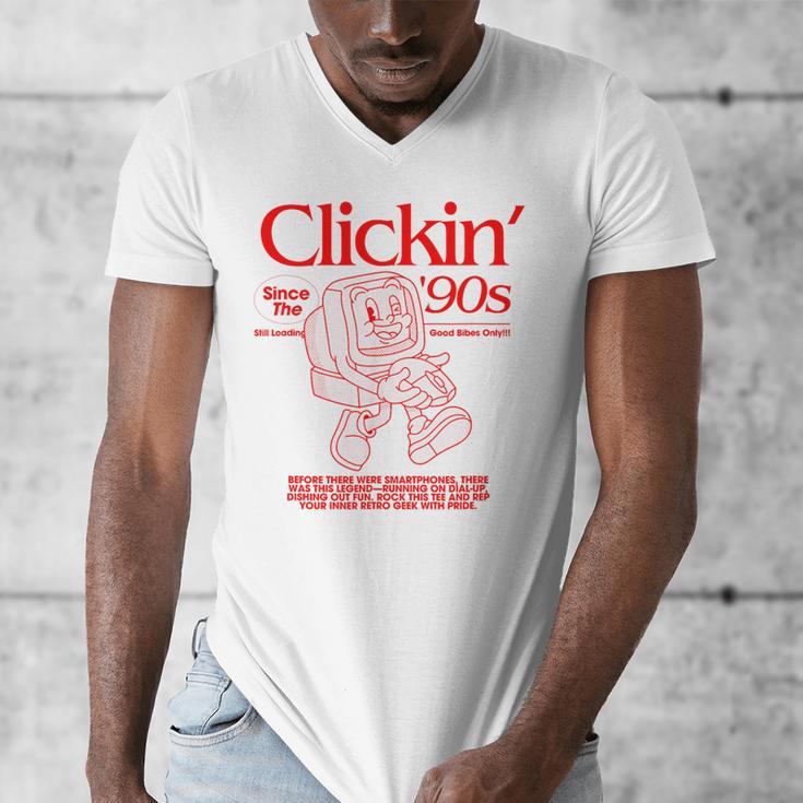 Clickin' Since The 90s Retro Computer Nostalgia Men's V-Neck T-Shirt Clickin' Since The 90s Retro Computer Nostalgia Men's V-Neck T-Shirt
