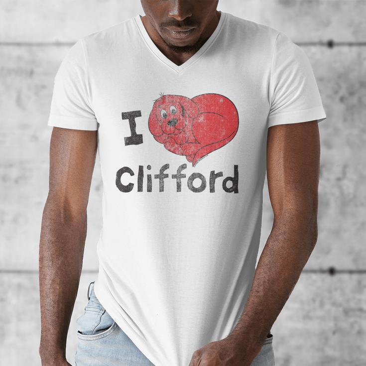 Clifford The Big Red Dog I Heart Clifford Childrens Books Men's V-Neck T-Shirt Clifford The Big Red Dog I Heart Clifford Childrens Books Men's V-Neck T-Shirt