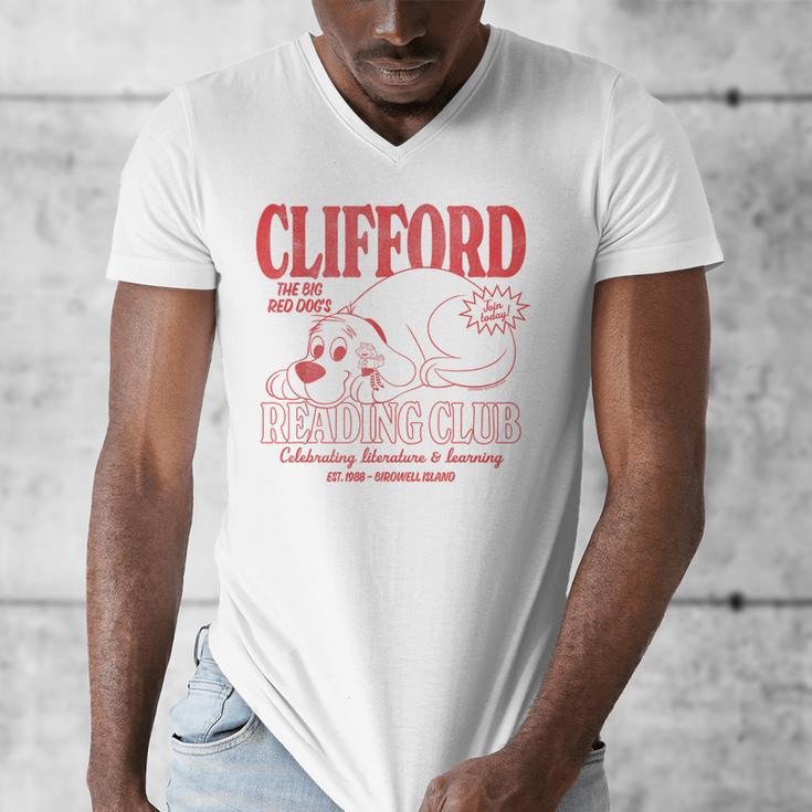 Clifford The Big Red Dog Reading Club Est 1988 Kids Books Men's V-Neck T-Shirt Clifford The Big Red Dog Reading Club Est 1988 Kids Books Men's V-Neck T-Shirt