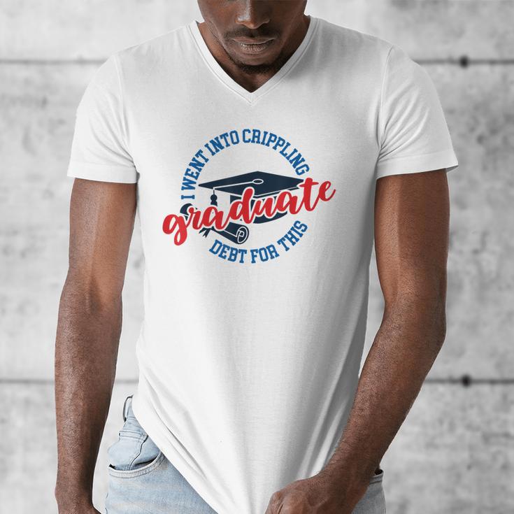 College University School Graduation Debt Loan Men's V-Neck T-Shirt