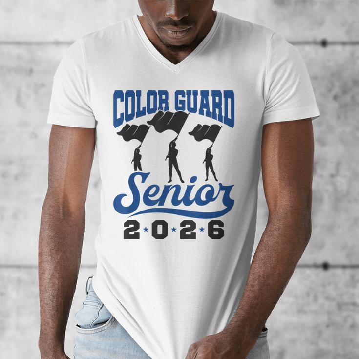 Color Guard Senior 2026 Flags Marching Band Graduation Grad Men's V-Neck T-Shirt