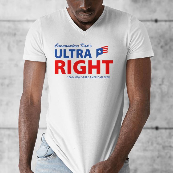 Conservative Dad's Ultra Right 100 Work Free American Beer Men's V-Neck T-Shirt