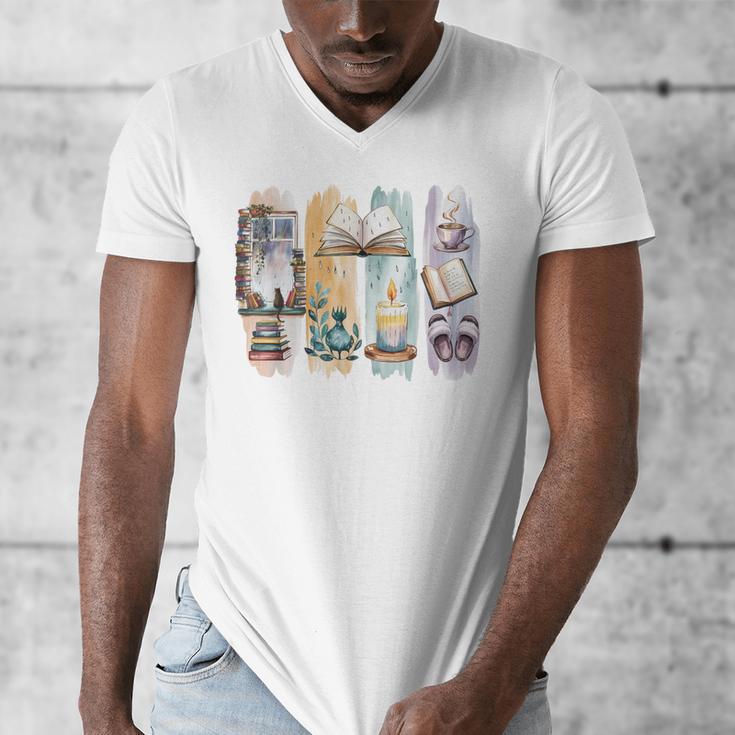 Coquette Bookworm Reading Enthusiast Book Lover Book Men's V-Neck T-Shirt