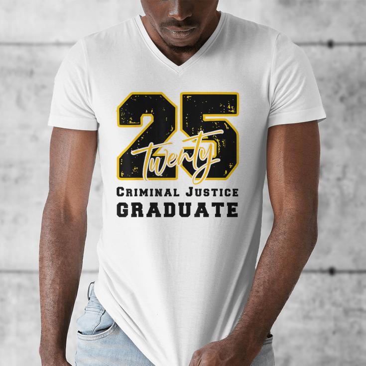 Criminal Justice Graduate Graduated Class Of 2025 Graduation Men's V-Neck T-Shirt