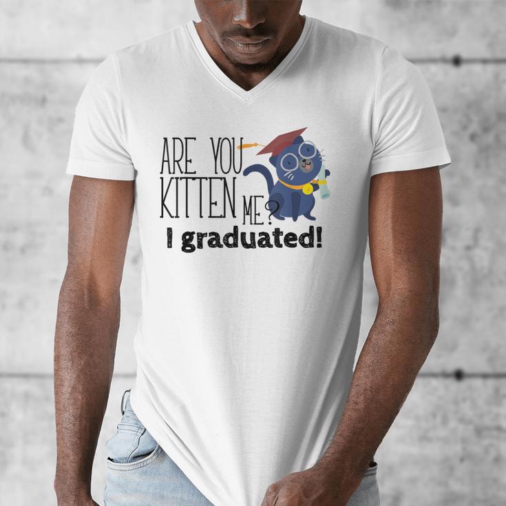 Cute Graduation Cat Masters High School T-Shirt For Men Women Kids Men's V-Neck T-Shirt