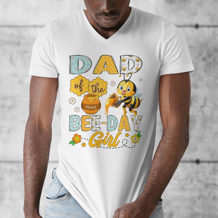 Dad Of The Bee-Day Girl Bee Birthday Party Men's V-Neck T-Shirt