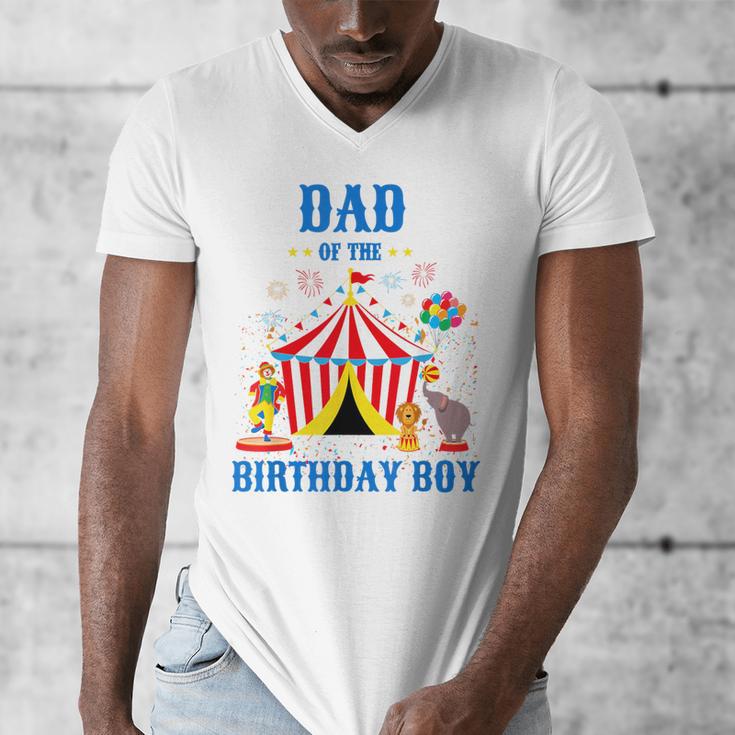 Dad Of The Birthday Boy Circus Ringmaster Party Birthday Men's V-Neck T-Shirt