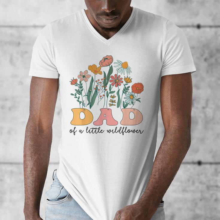 Dad Of The Little Wildflower Birthday Party Baby Shower Men's V-Neck T-Shirt