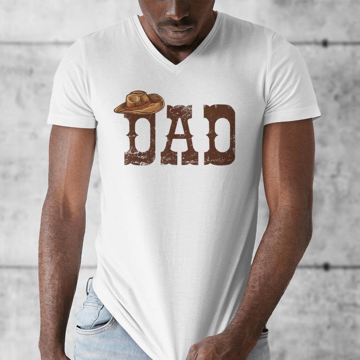 Dad Western Family Matching Birthday Cowboy Cowgirl Men's V-Neck T-Shirt