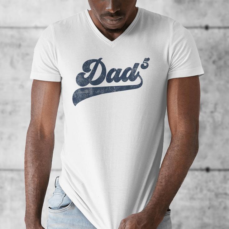 Dad5 Daddy Of 5 Kids Father Of Five Fifth Time Dad Men's V-Neck T-Shirt