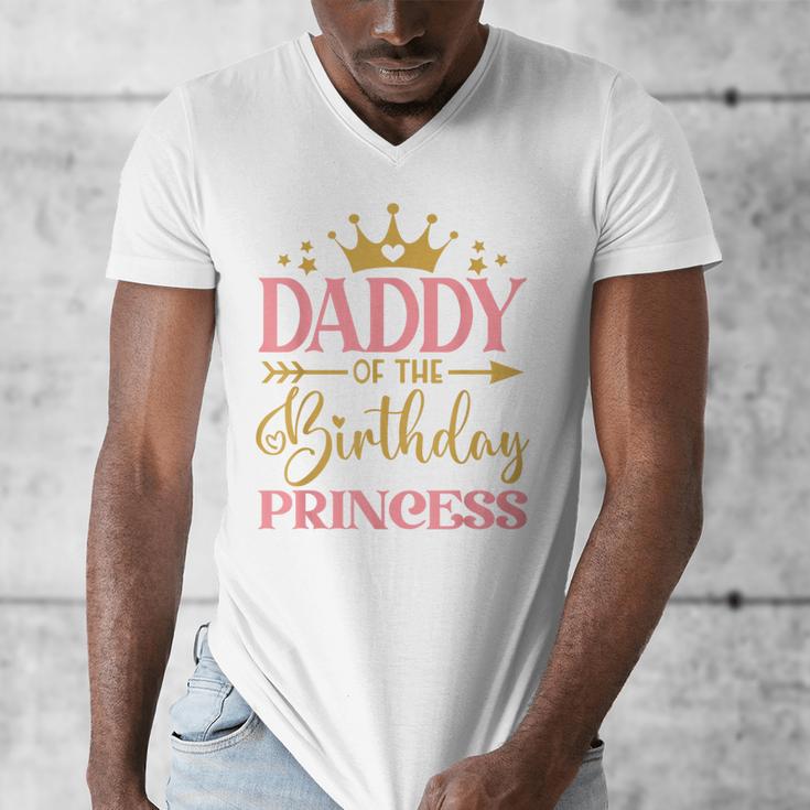 Daddy Of The Birthday For Girl 1st Birthday Princess Girl Men's V-Neck T-Shirt