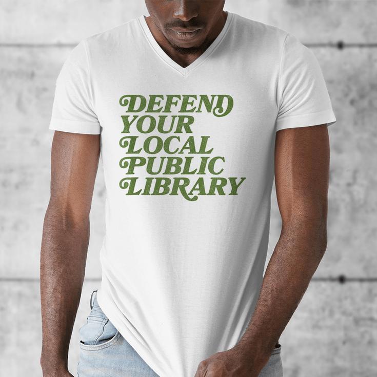 Defend Your Local Public Library For Book Lovers Men's V-Neck T-Shirt