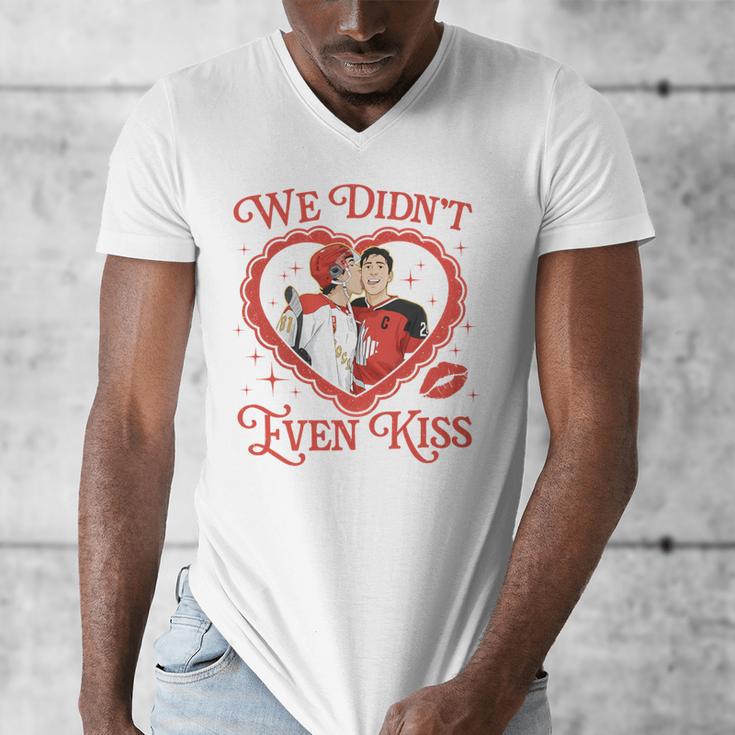 We Didn't Even Kiss Hockey Romance Book Men's V-Neck T-Shirt We Didn't Even Kiss Hockey Romance Book Men's V-Neck T-Shirt