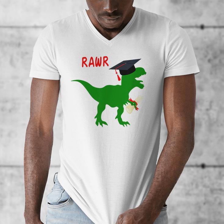 Dinosaur Rawr Diploma Graduate Graduation Men's V-Neck T-Shirt