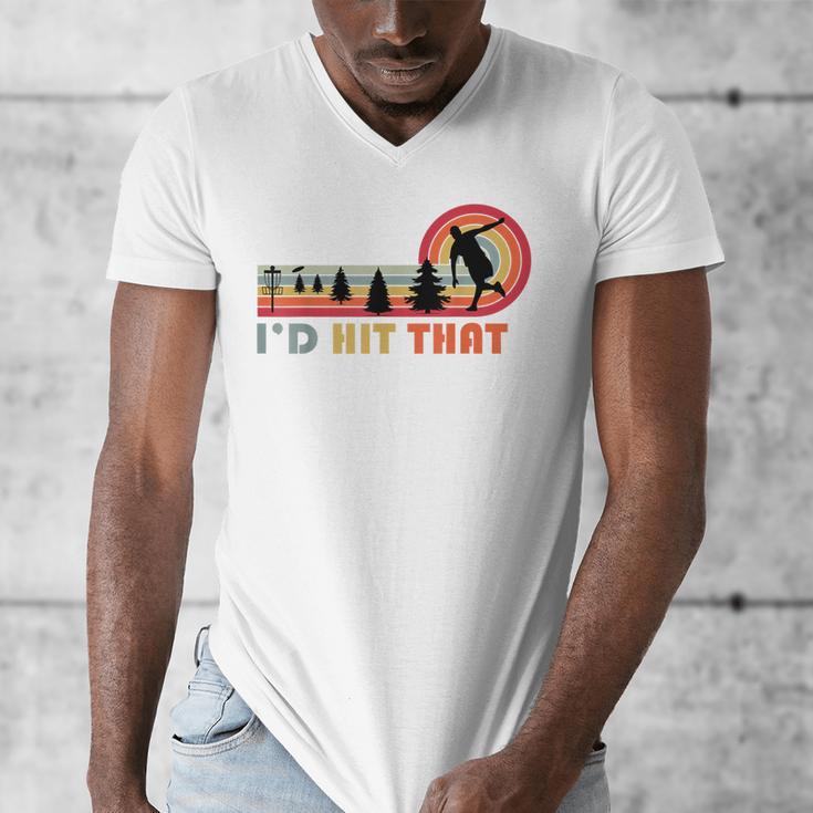 Disc Golf I'd Hit That Frisbee Golfer Retro Men Dad Men's V-Neck T-Shirt