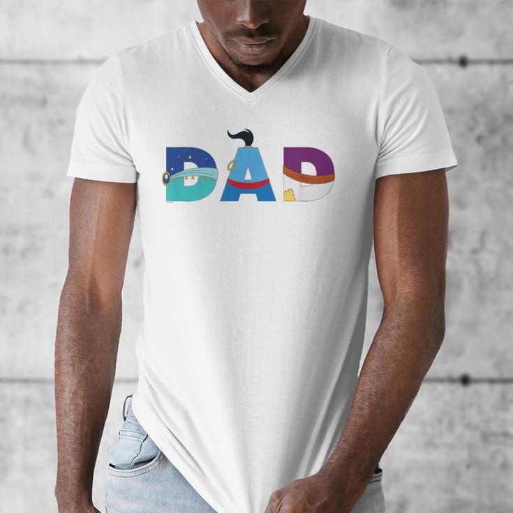 Disney Aladdin Jasmine Genie Father’s Day Birthday Dad Men's V-Neck T-Shirt