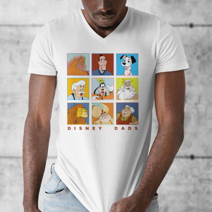 Disney Classic Father's Day Disney Dads Colorful Panels Men's V-Neck T-Shirt