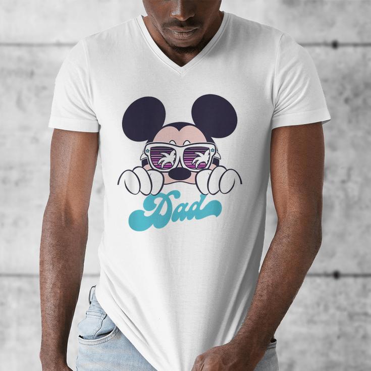 Disney Mickey And Friends Cool Mickey Summer Vibes Dad Logo Men's V-Neck T-Shirt