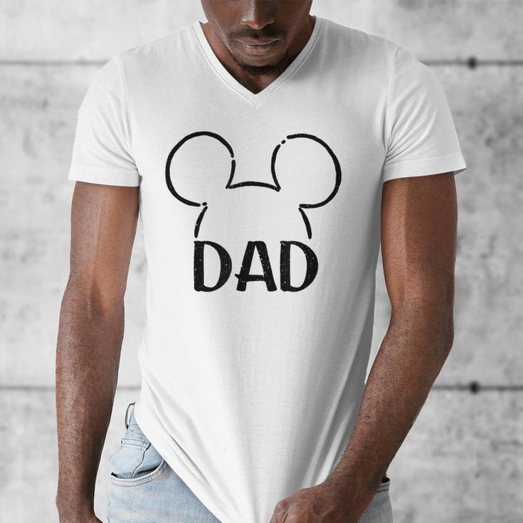 Disney Mickey And Friends Dad Mickey Ears Outline Logo Men's V-Neck T-Shirt