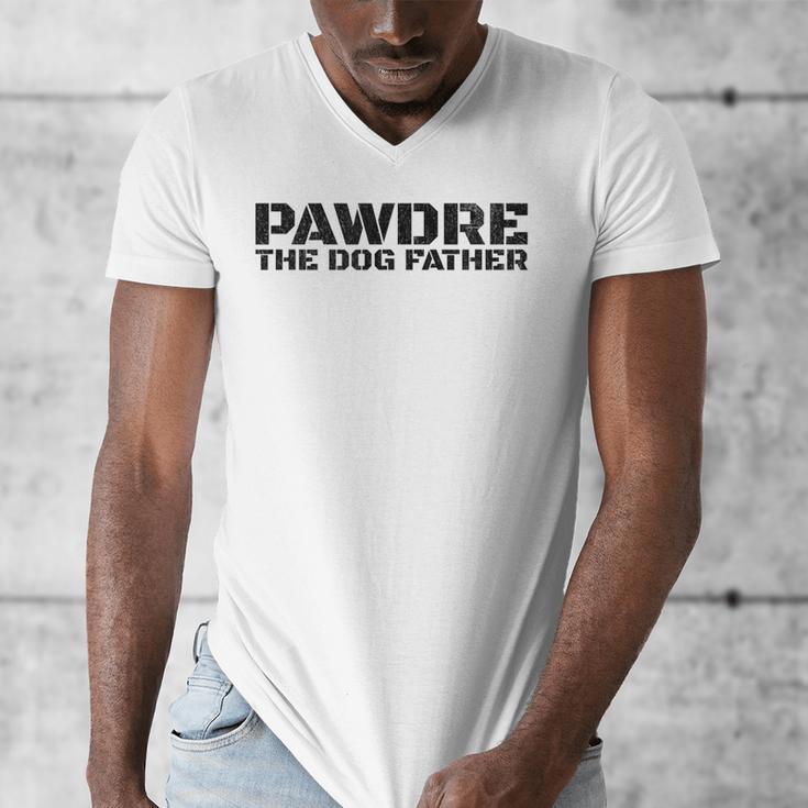 Dog Dad Humor PAWDRE The Dog Father Not Just a Dog Dad Men's V-Neck T-Shirt