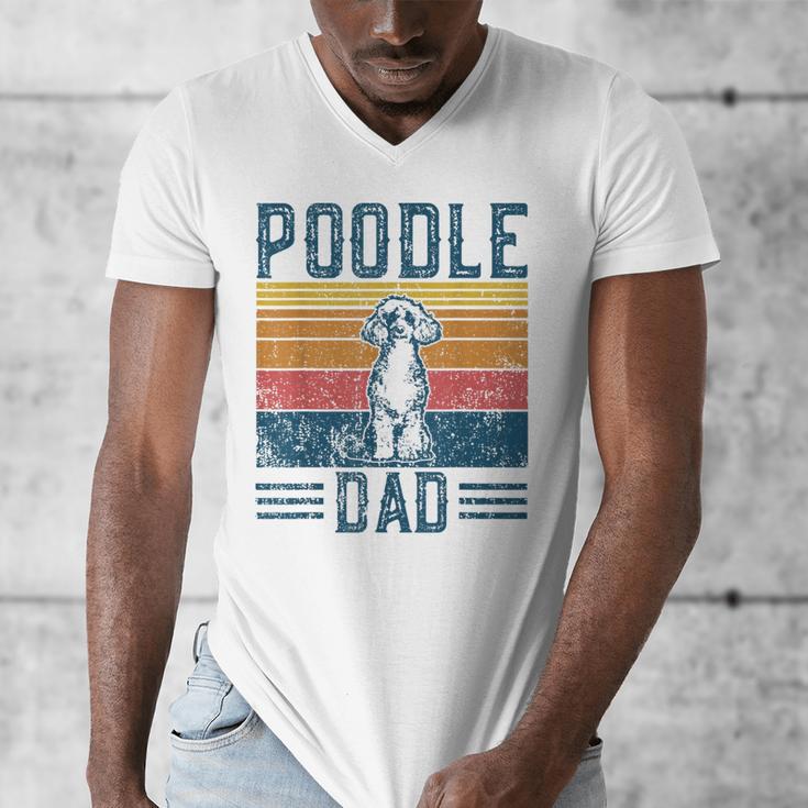 Dog Dad Vintage Poodle Dad Men's V-Neck T-Shirt