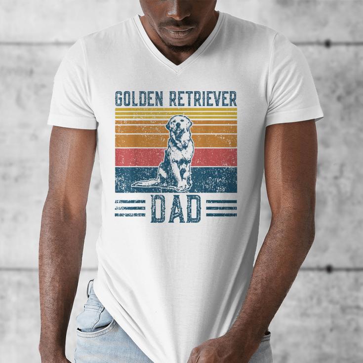 Dog Golden Dad Vintage Golden Retriever Dad Small Men's V-Neck T-Shirt
