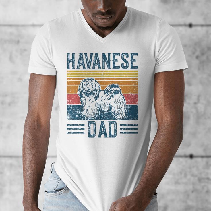 Dog Havanese Dad Vintage Havanese Dad Men's V-Neck T-Shirt