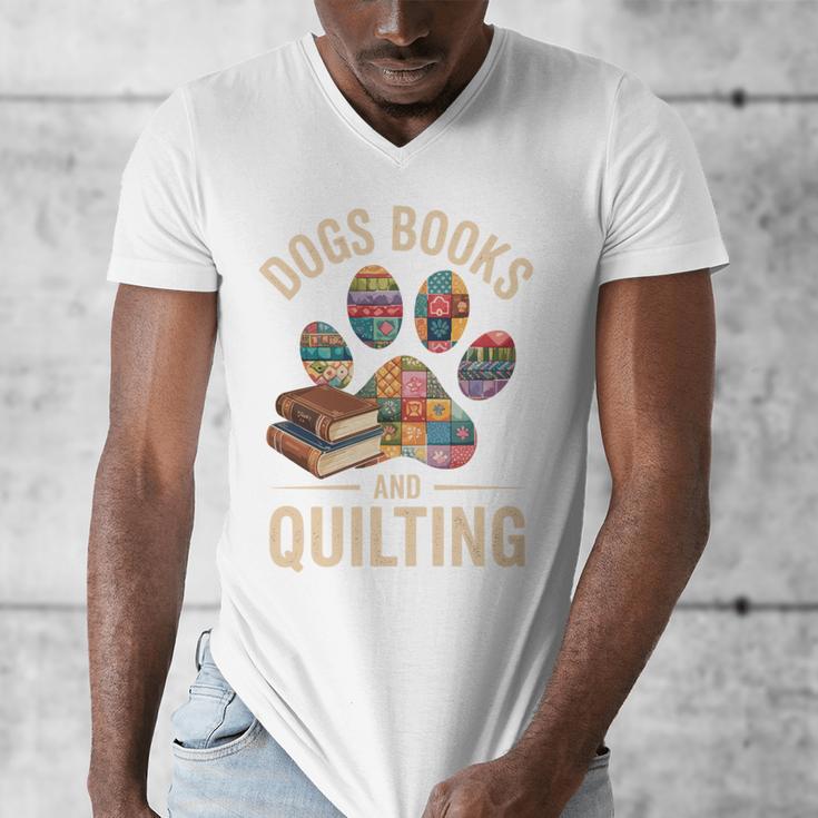 Dogs Books And Quilting Men's V-Neck T-Shirt