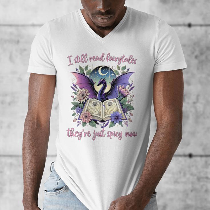 Dragon Bookish Romantasy Smut Merch Spicy Book Lover Premium Men's V-Neck T-Shirt Dragon Bookish Romantasy Smut Merch Spicy Book Lover Premium Men's V-Neck T-Shirt