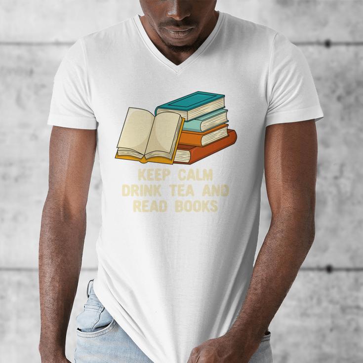 Drink Tea And Read Books Reading Bookworm Literature Men's V-Neck T-Shirt