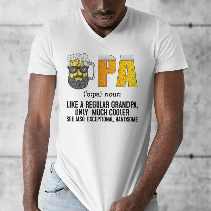 Drinking Opa Like A Regular Grandpa Much Cooler Beer Dad Men's V-Neck T-Shirt